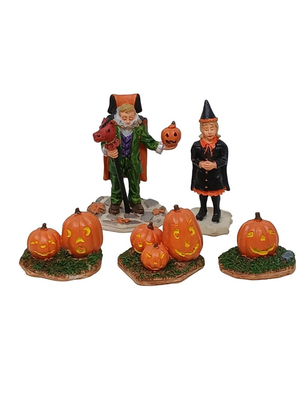 Lemax Halloween Figurines Set Witch Headless Horseman Pumpkins #G-M3